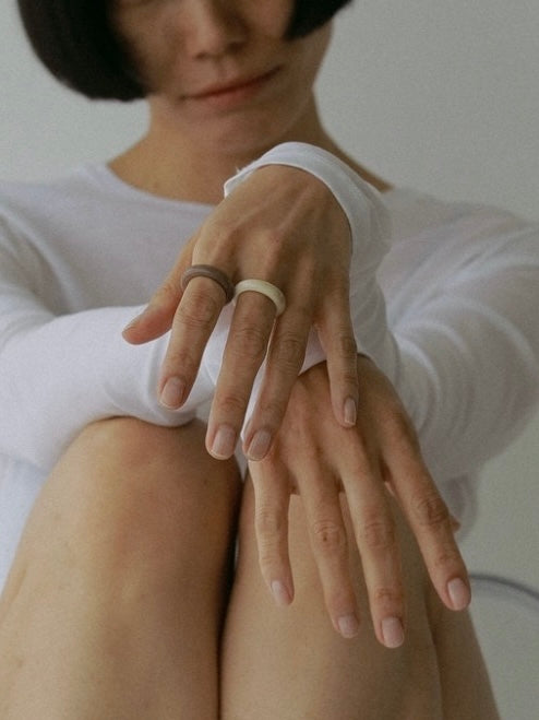 Marble simple Ring (Brown)