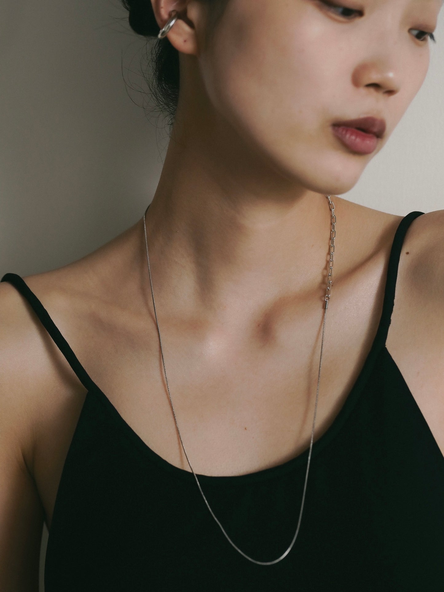 Chain×Snake Necklace (Silver)