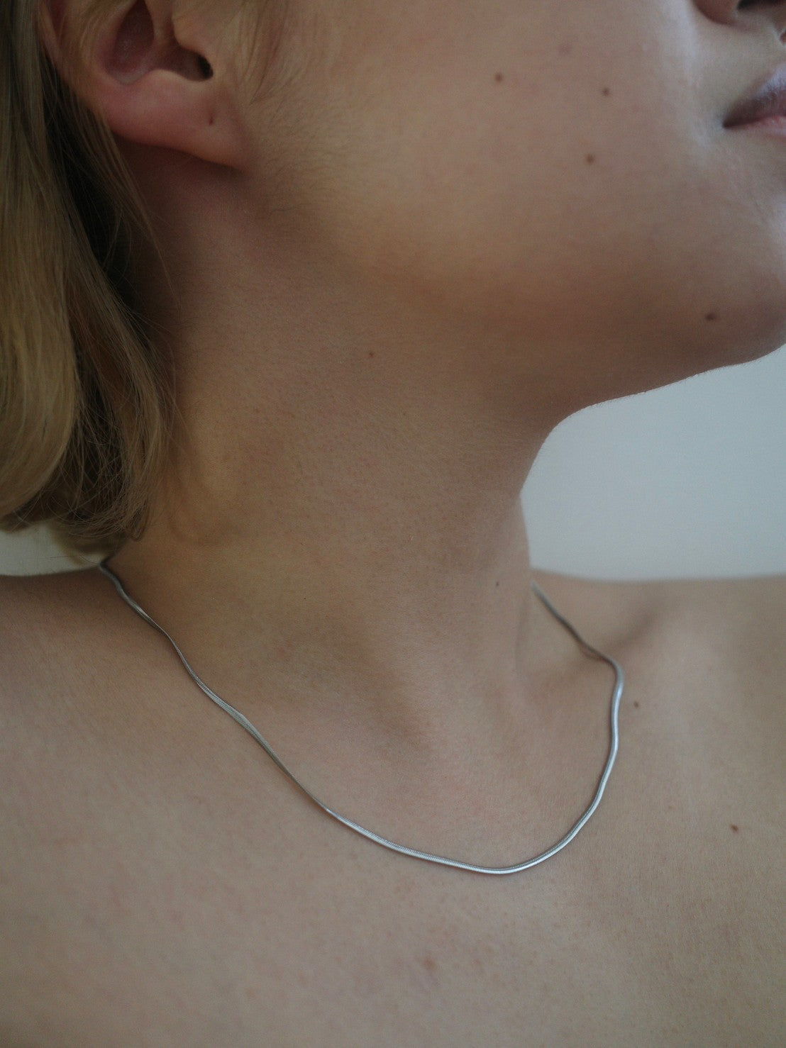 tres ［サージカルステンレス］Skin snake Necklace (Silver) 2