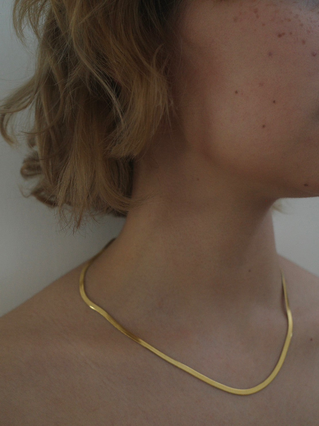 tres ［サージカルステンレス］Wide snake Necklace (Gold) 2