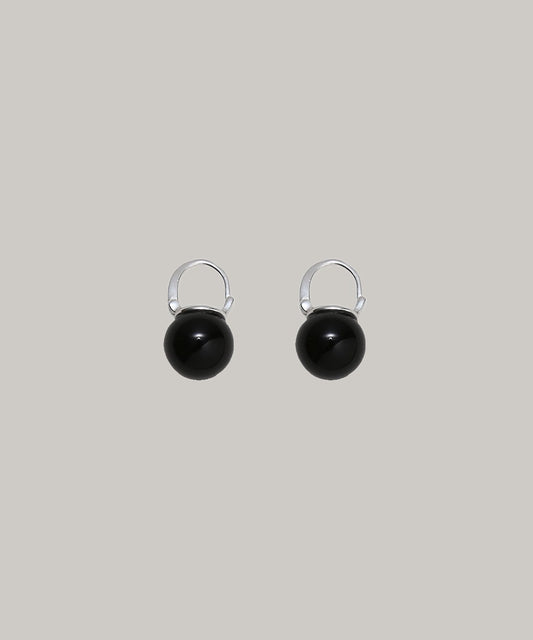 ［silver925］Color stone Pierce (Black)