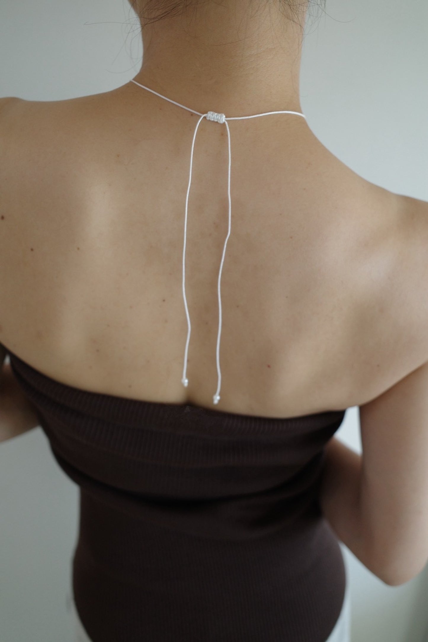 Cord Pearl Necklace (Black)