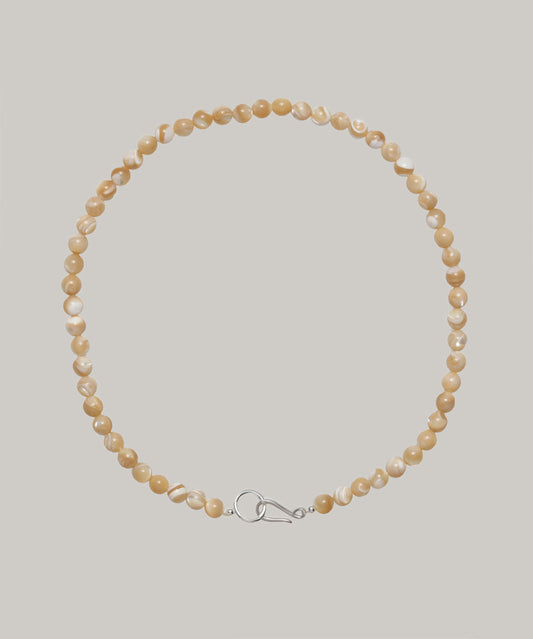 ［silver925］Stone Necklace (Beige)