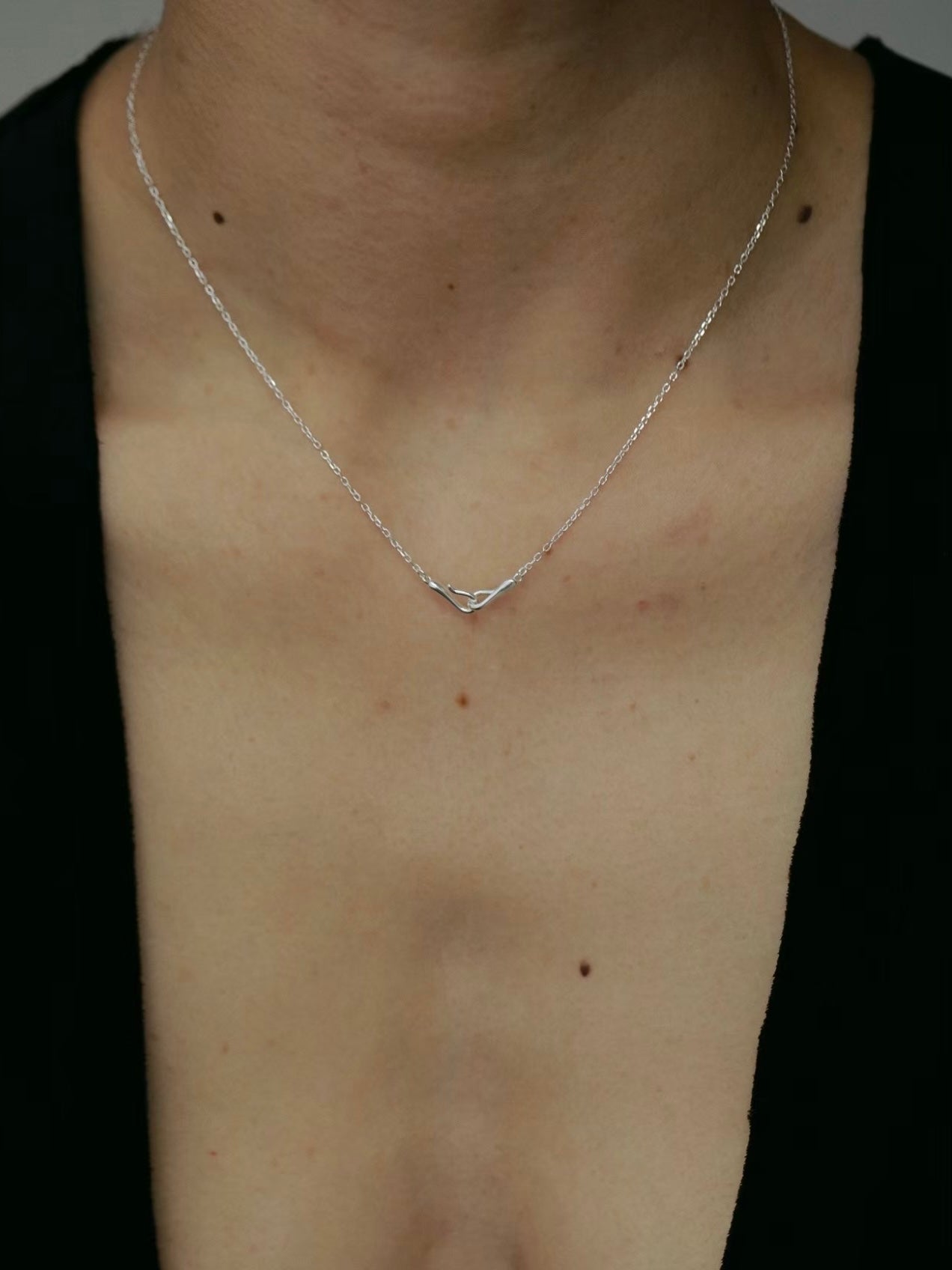 silver925］Hook Necklace (Silver) – TRES