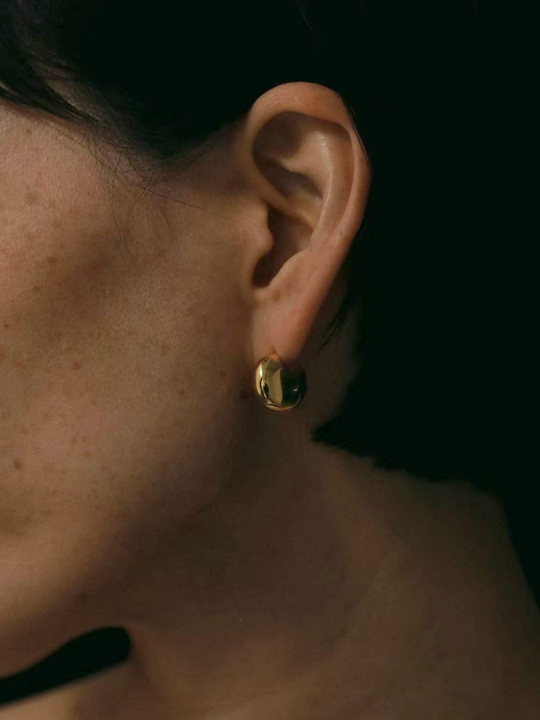 ［silver925］Mini half moon Pierce (Gold)