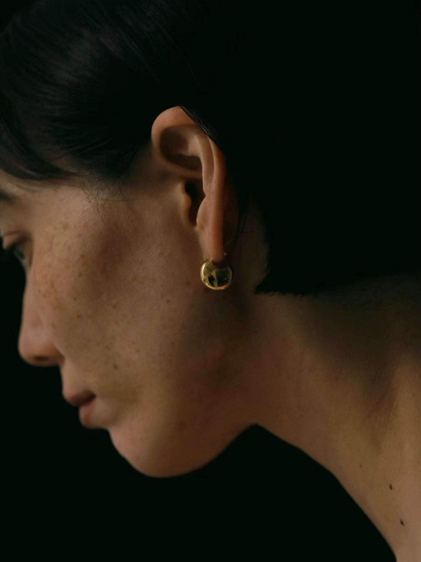 ［silver925］Mini half moon Pierce (Gold)