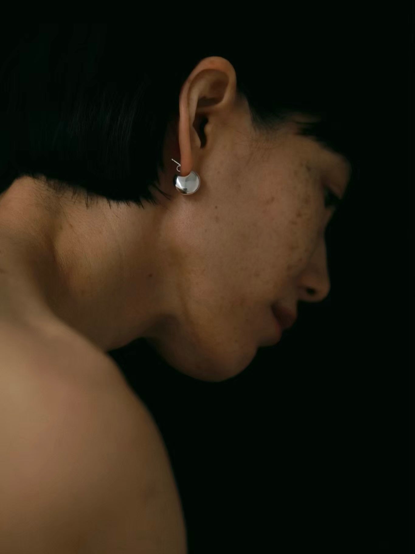 ［silver925］Mini half moon Pierce (Silver)