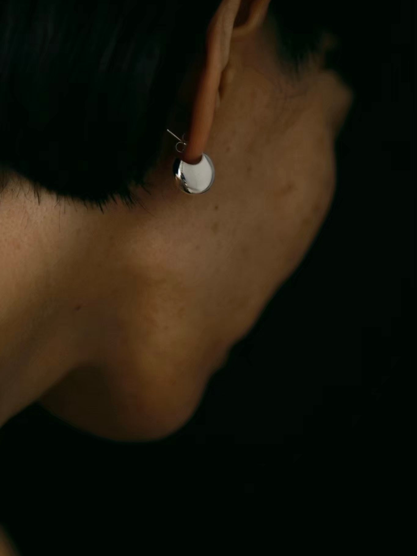 ［silver925］Mini half moon Pierce (Silver)