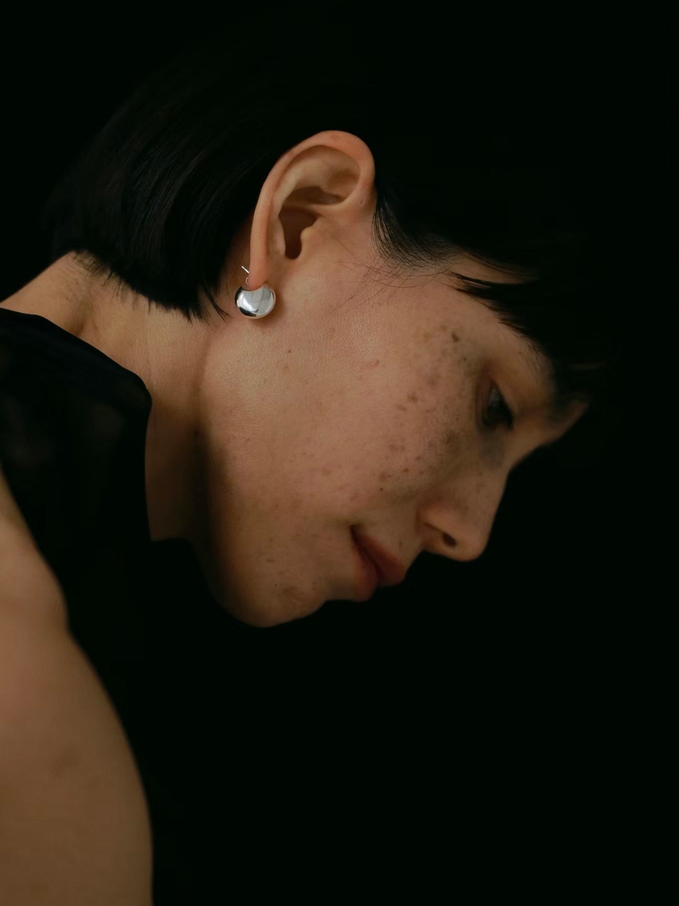 ［silver925］Mini half moon Pierce (Silver)