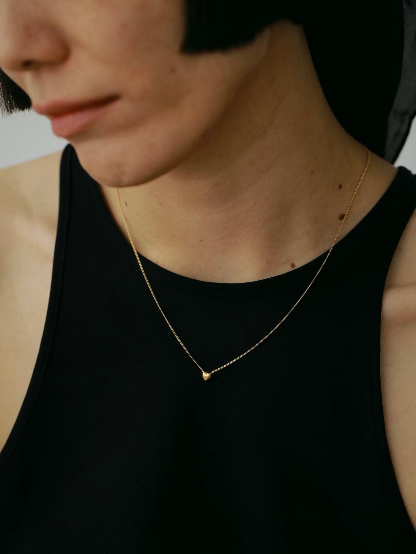 ［316L］Mini heart Necklace (Gold)