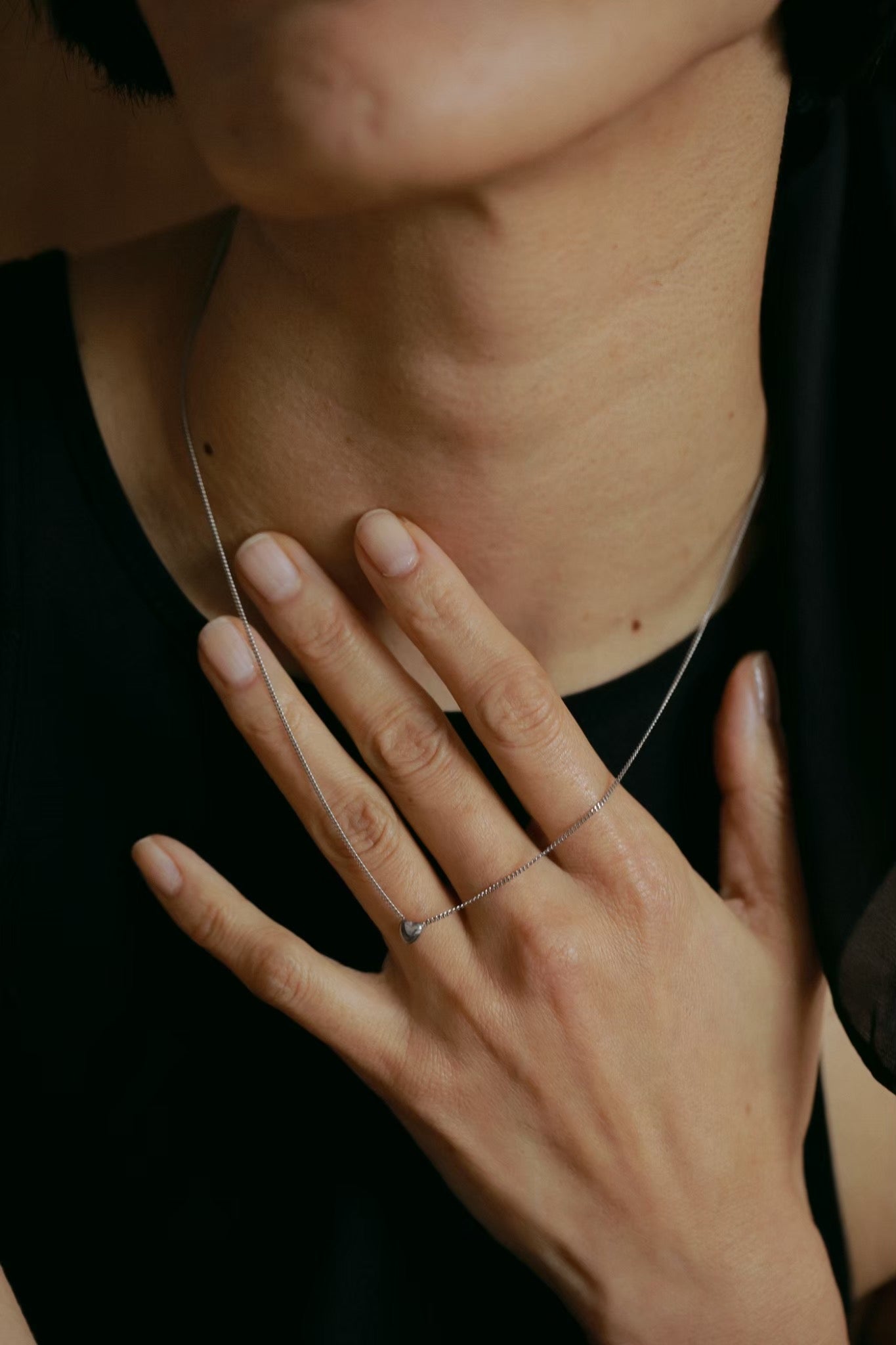 ［316L］Mini heart Necklace (Silver)