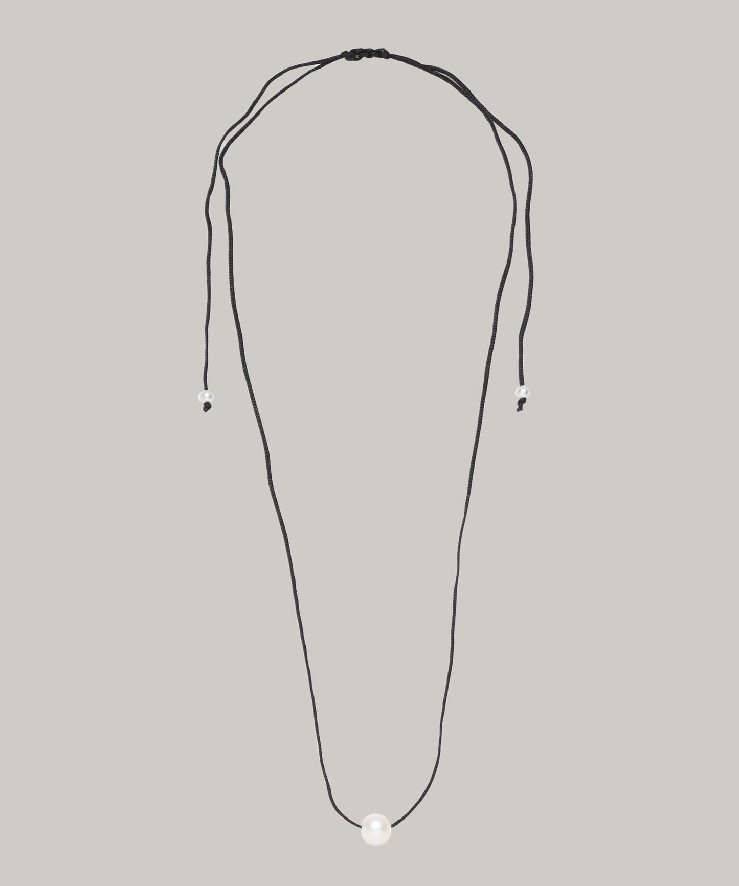 Cord Pearl Necklace (Black)