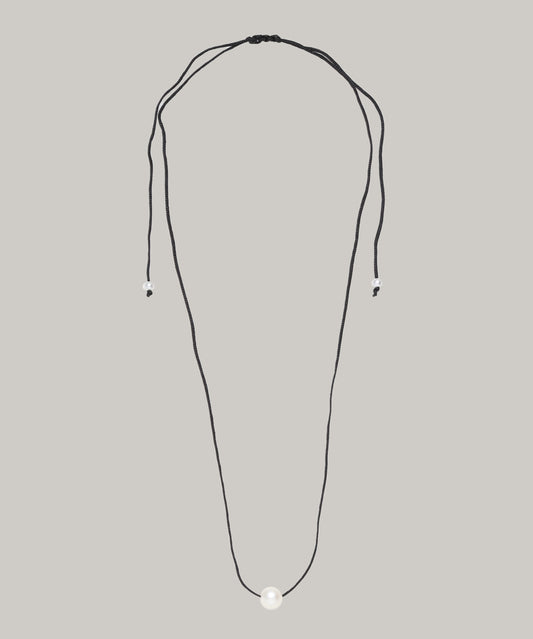 Cord Pearl Necklace (Black)