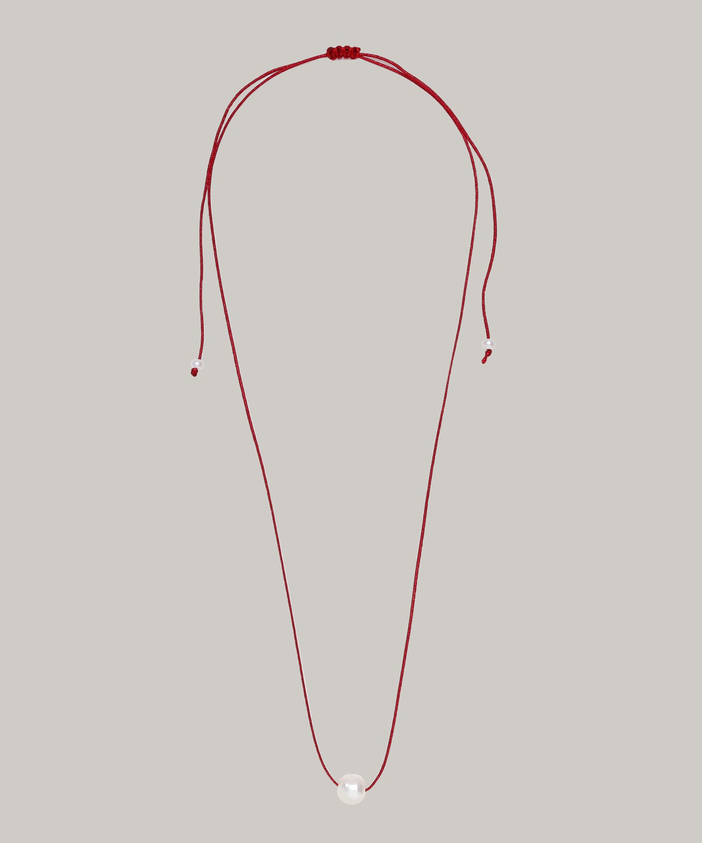 Cord Pearl Necklace (Bordeaux)