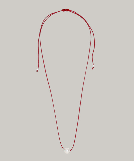 Cord Pearl Necklace (Bordeaux)