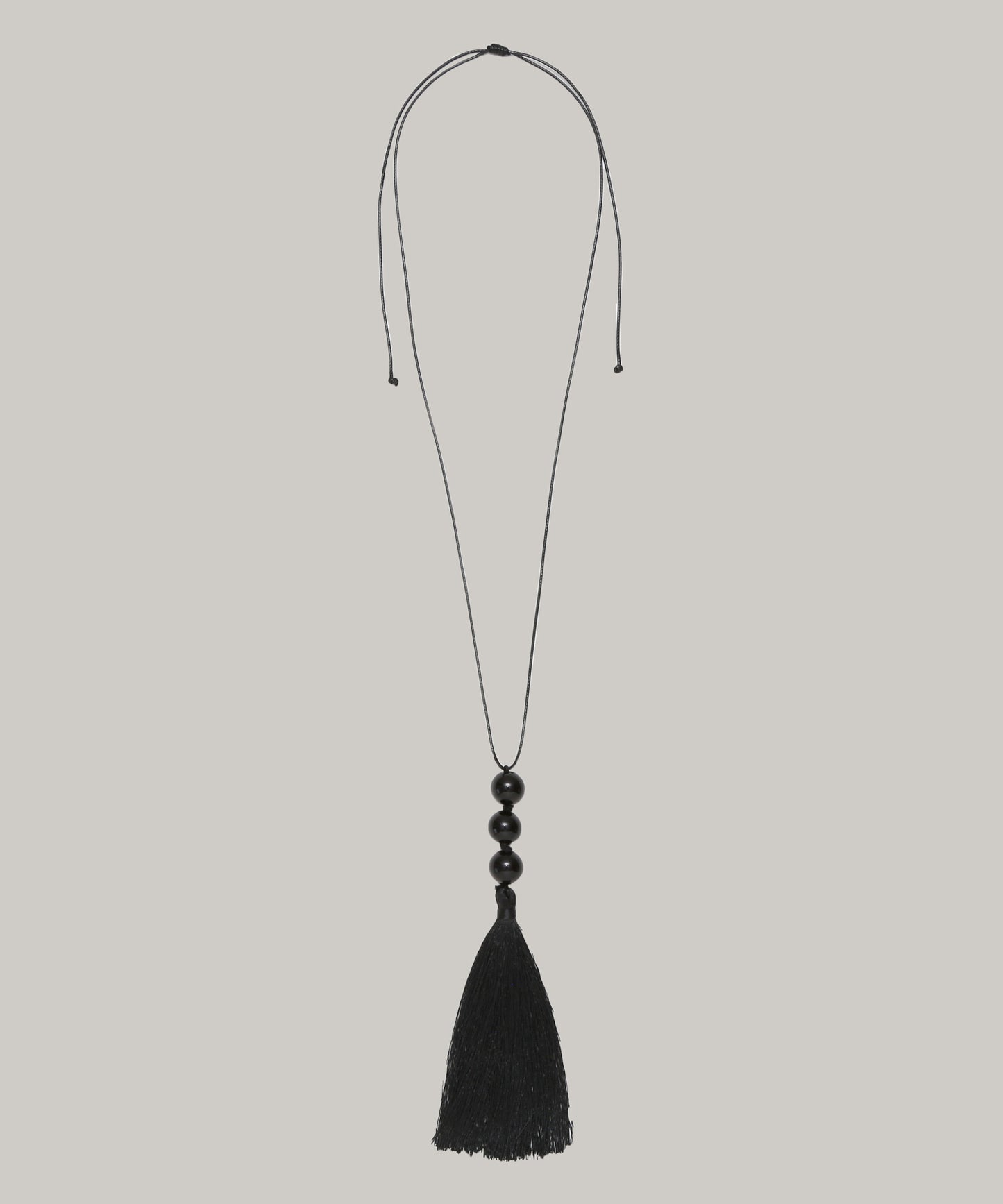 Long Tassel Necklace (Black)