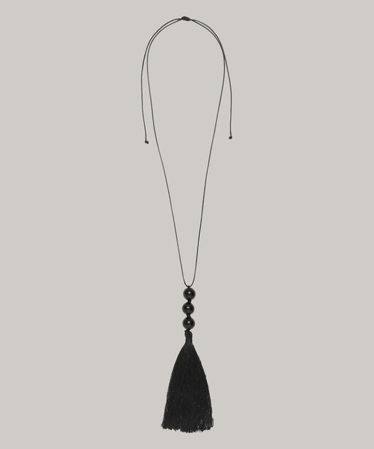 Long Tassel Necklace (Black)