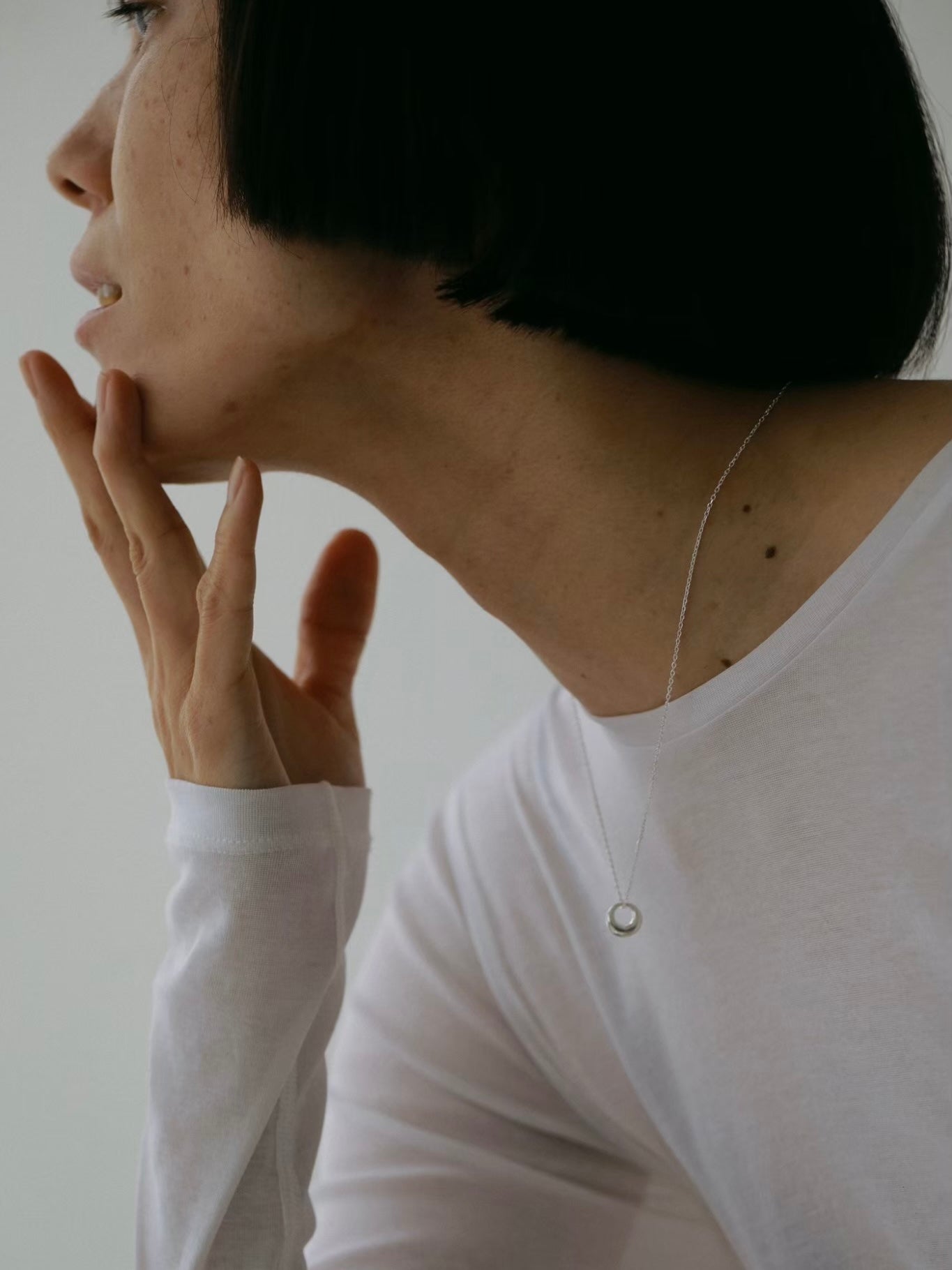 ［silver925］Mini circle Necklace (Silver)