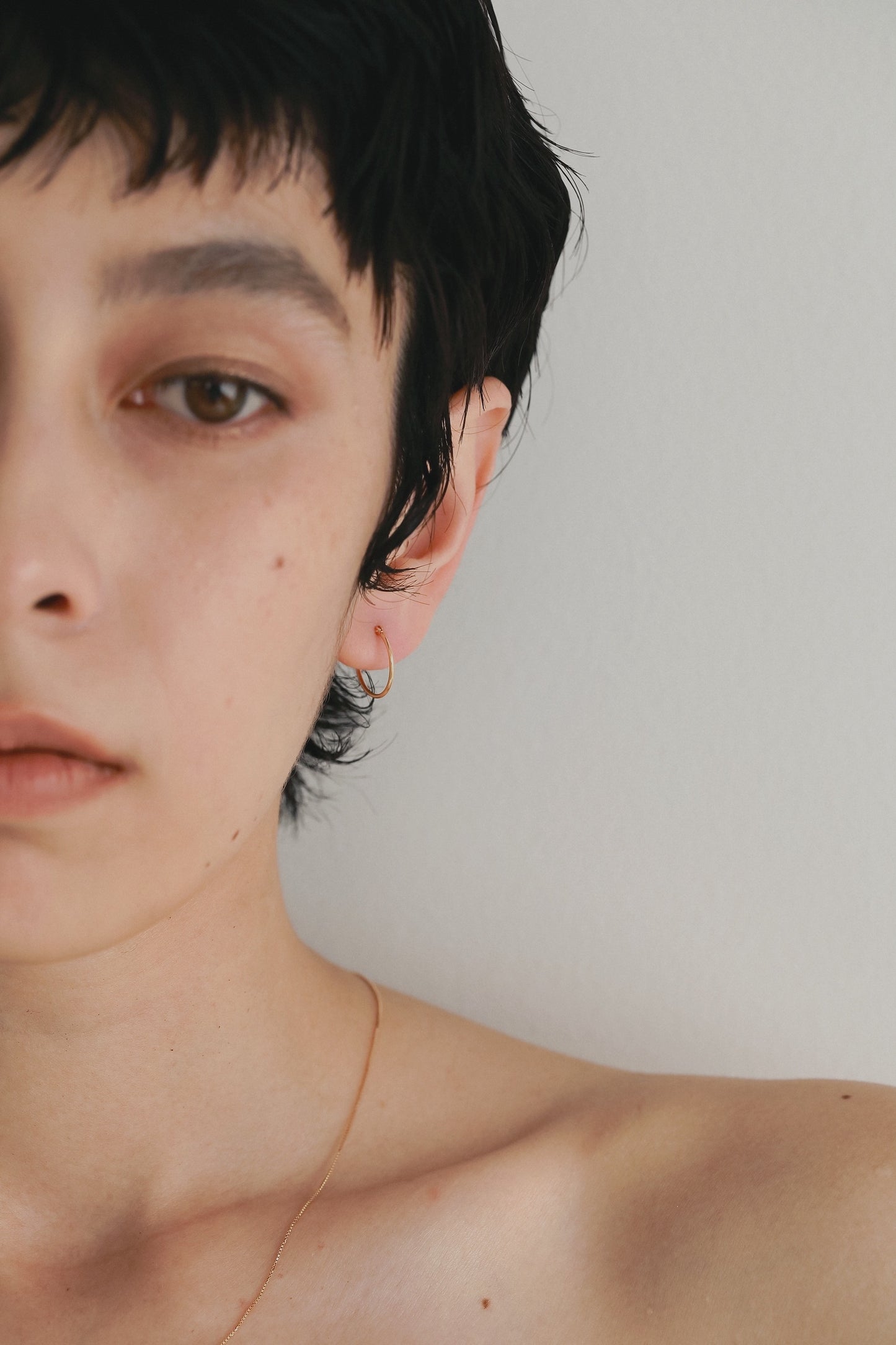 ［K18］Hoop Pierce (Gold)