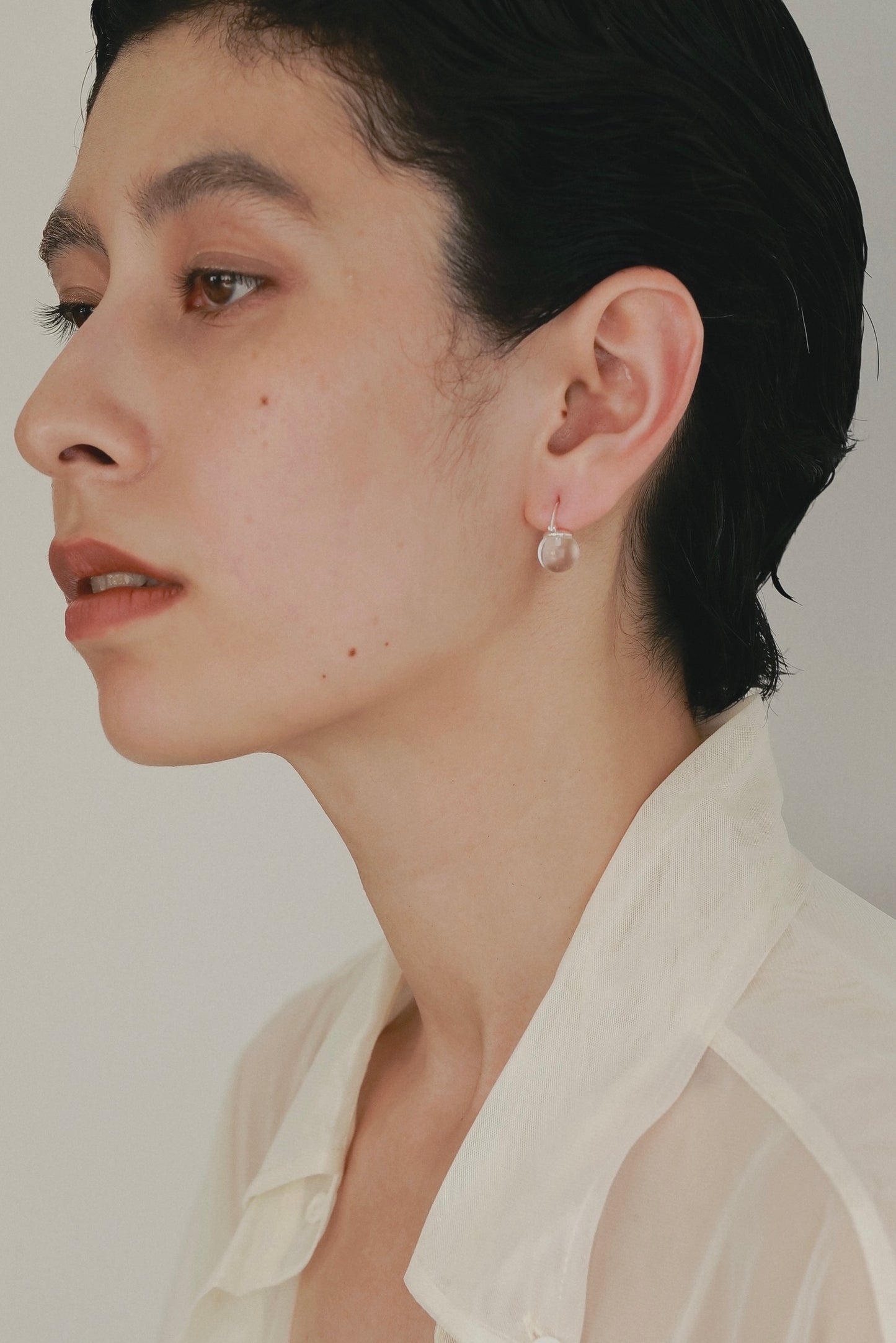 ［silver925］Color stone Pierce (Clear)