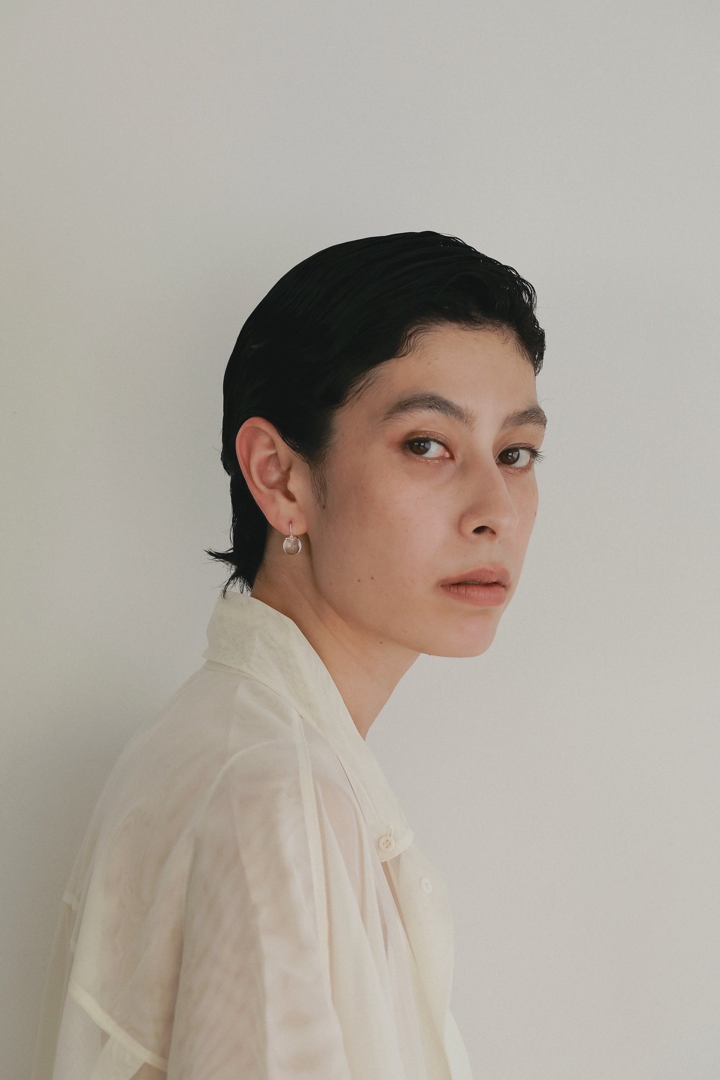 ［silver925］Color stone Pierce (Clear)