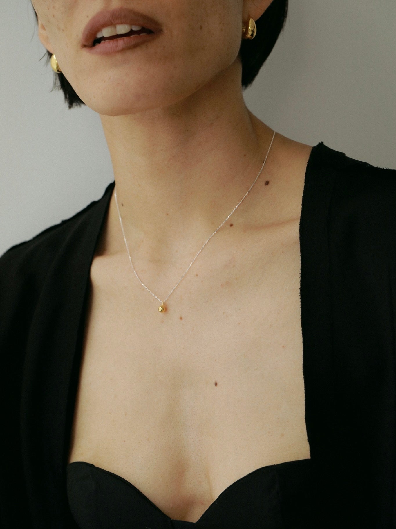 ［silver925］Mini ball Necklace (Gold×Silver)