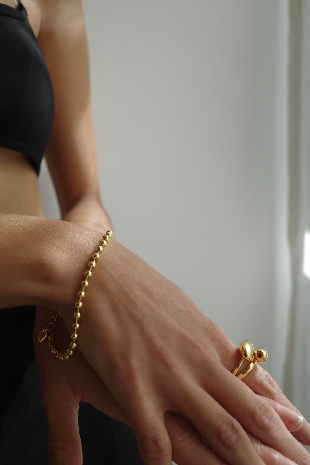 ［silver925］Ball Bracelet (Gold)
