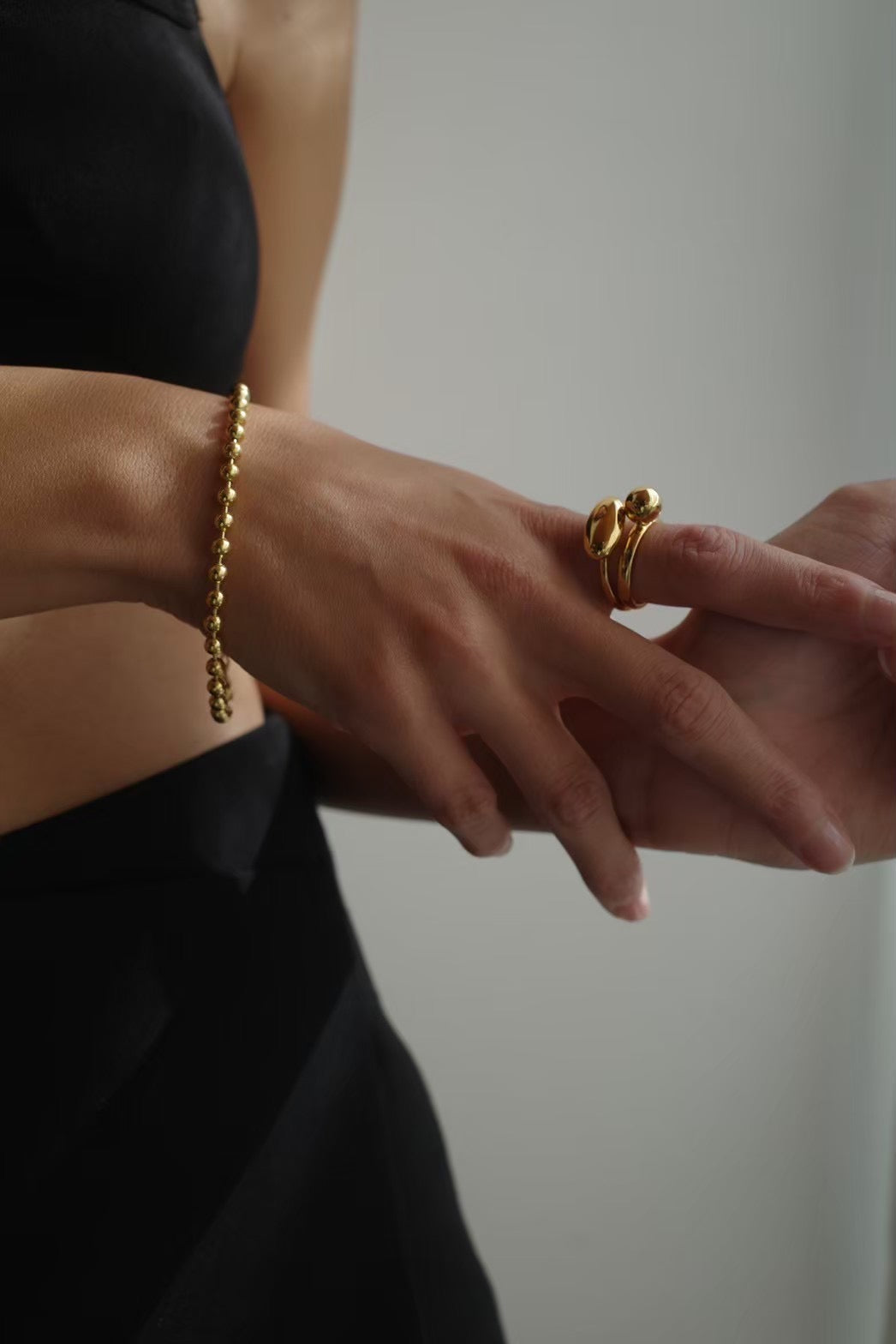 ［Silver925］Ball Bracelet (Gold)