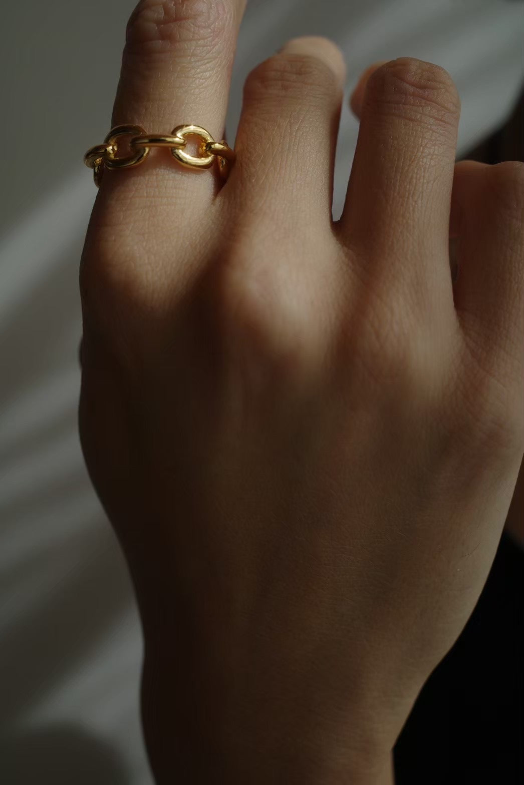 ［silver925］Chain Ring (Gold)
