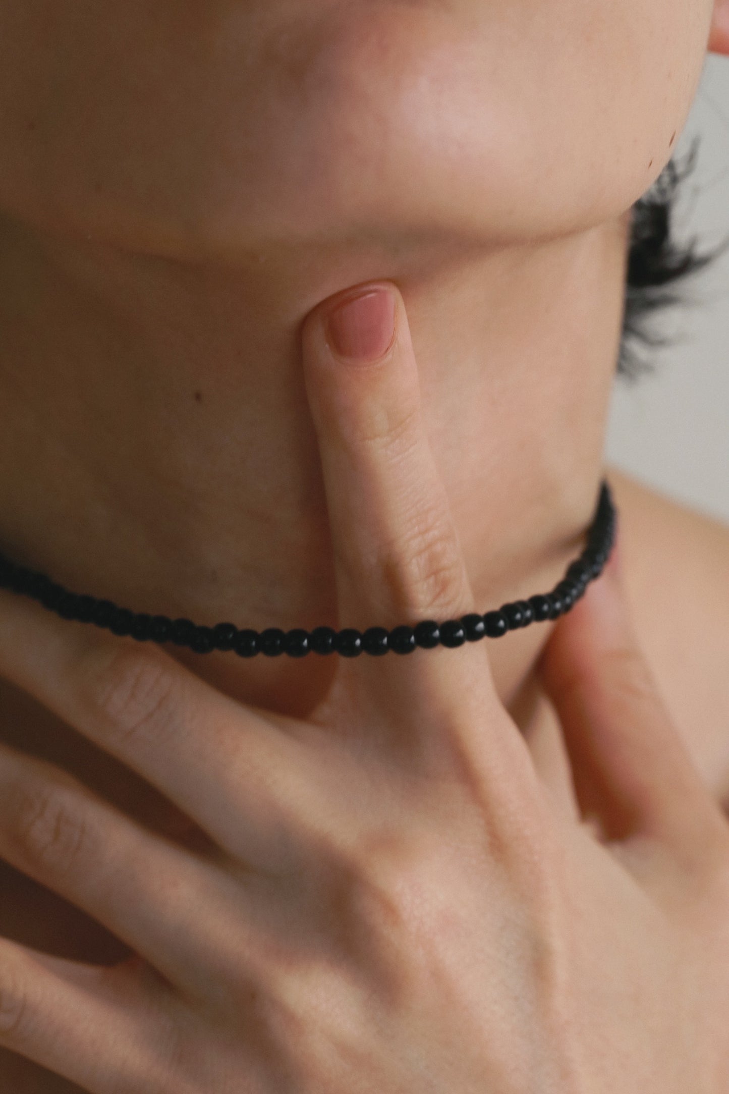 Round beads Necklace (Black)