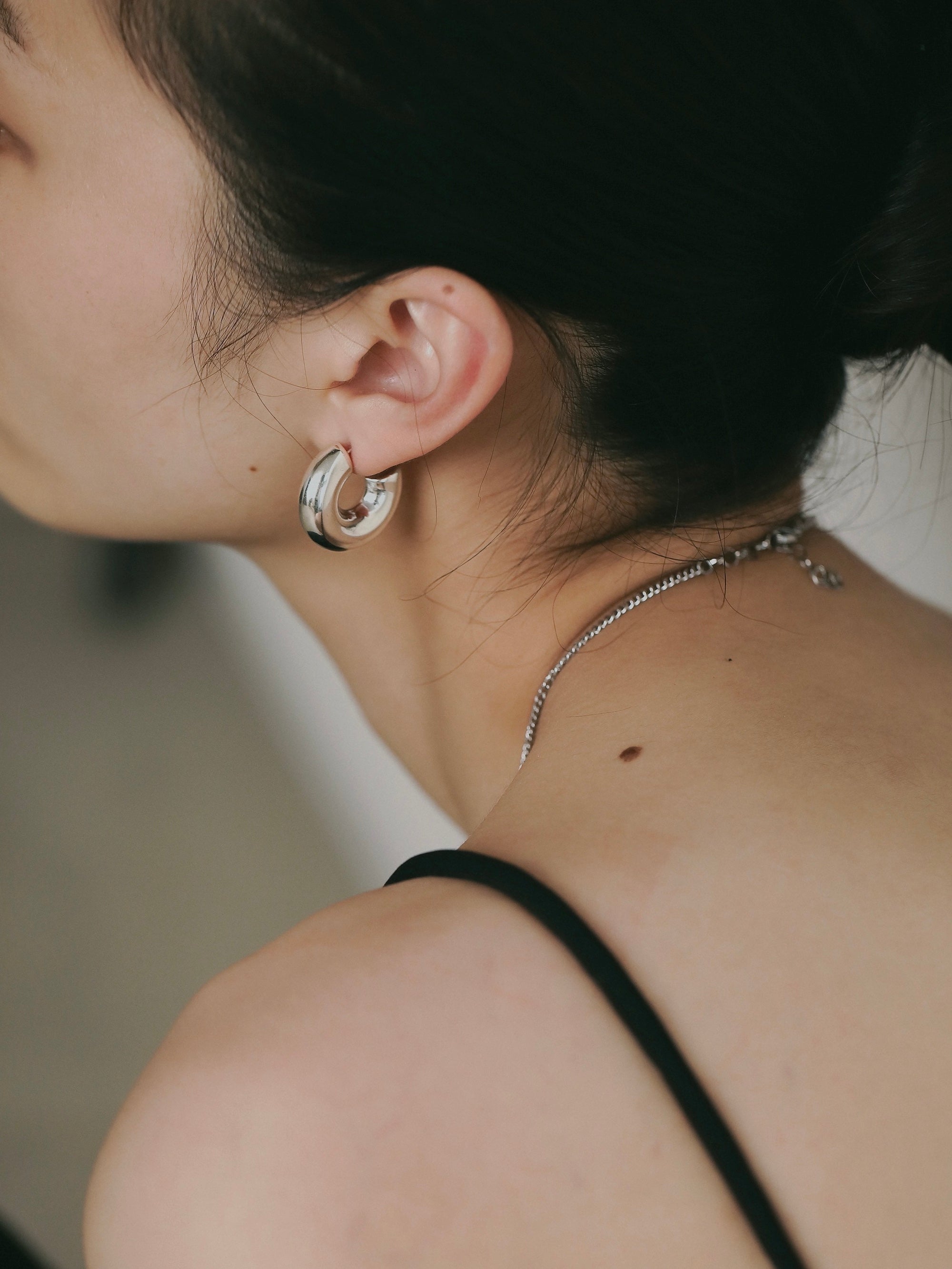 アクセサリー TRES [silver925] Wide hoop Pierce (Gold) silver925］Wide hoop Pierce (Gold) – TRES