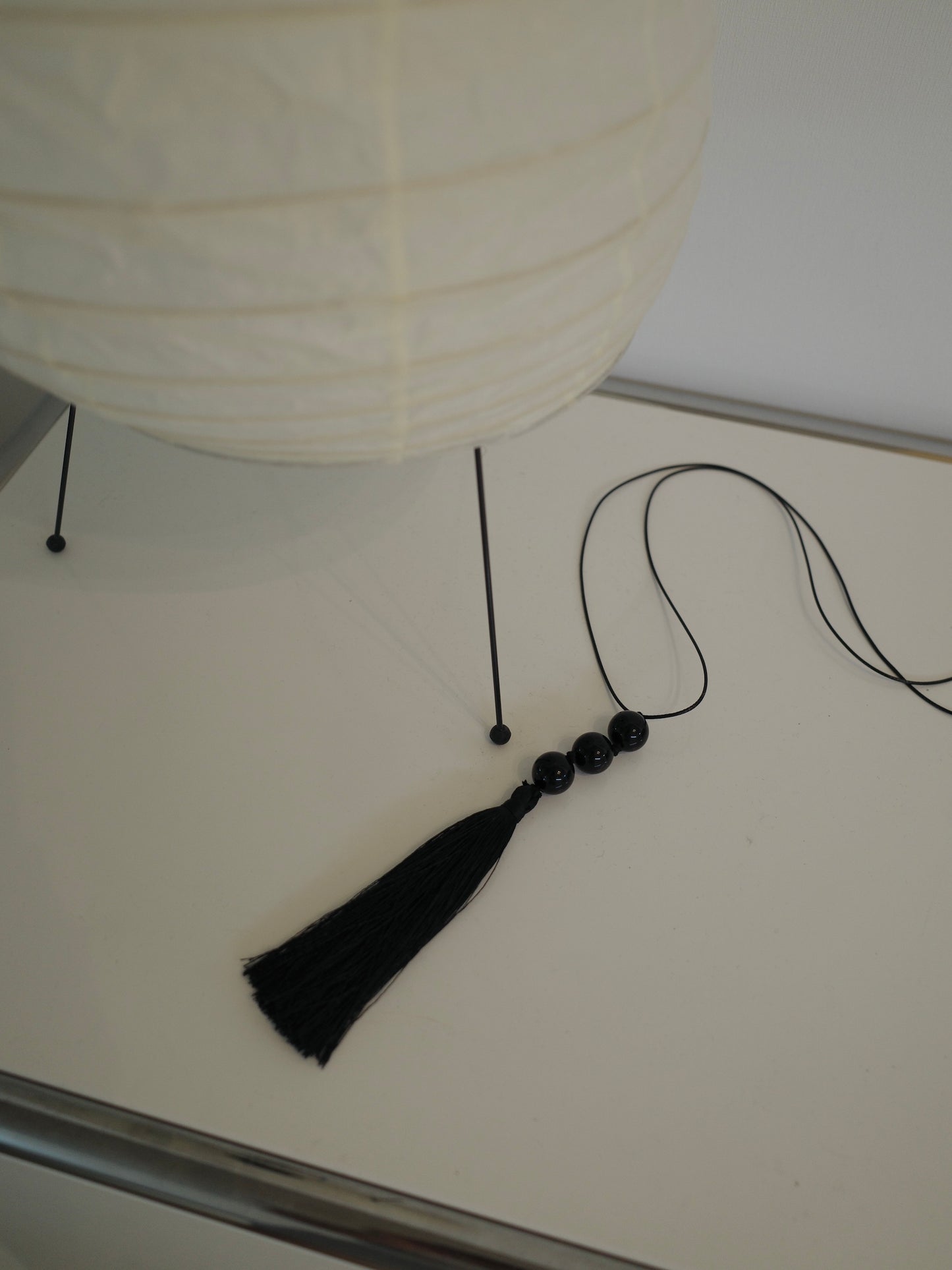 Long Tassel Necklace (Black)