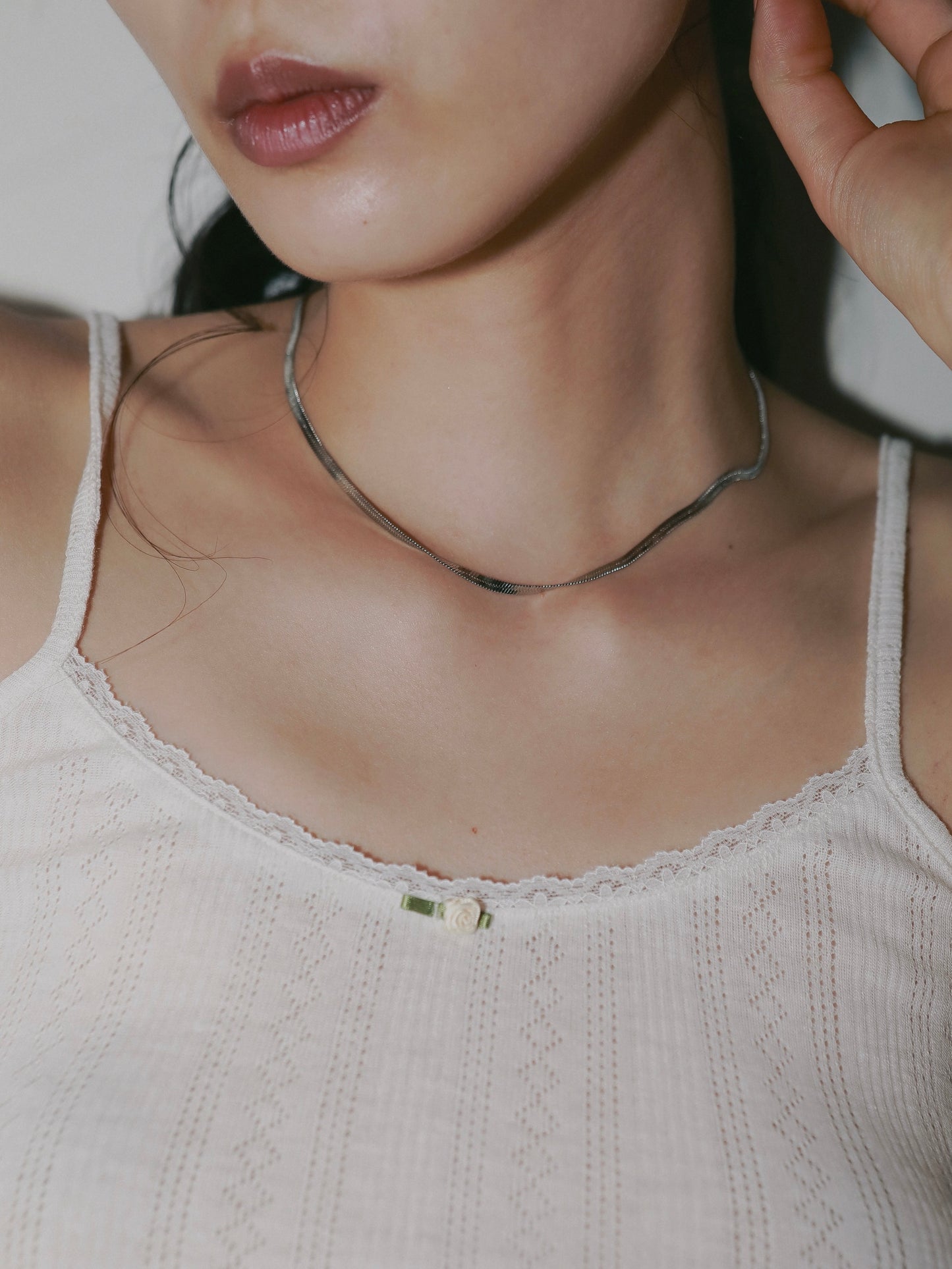 ［316L］Wide snake Necklace (Silver)