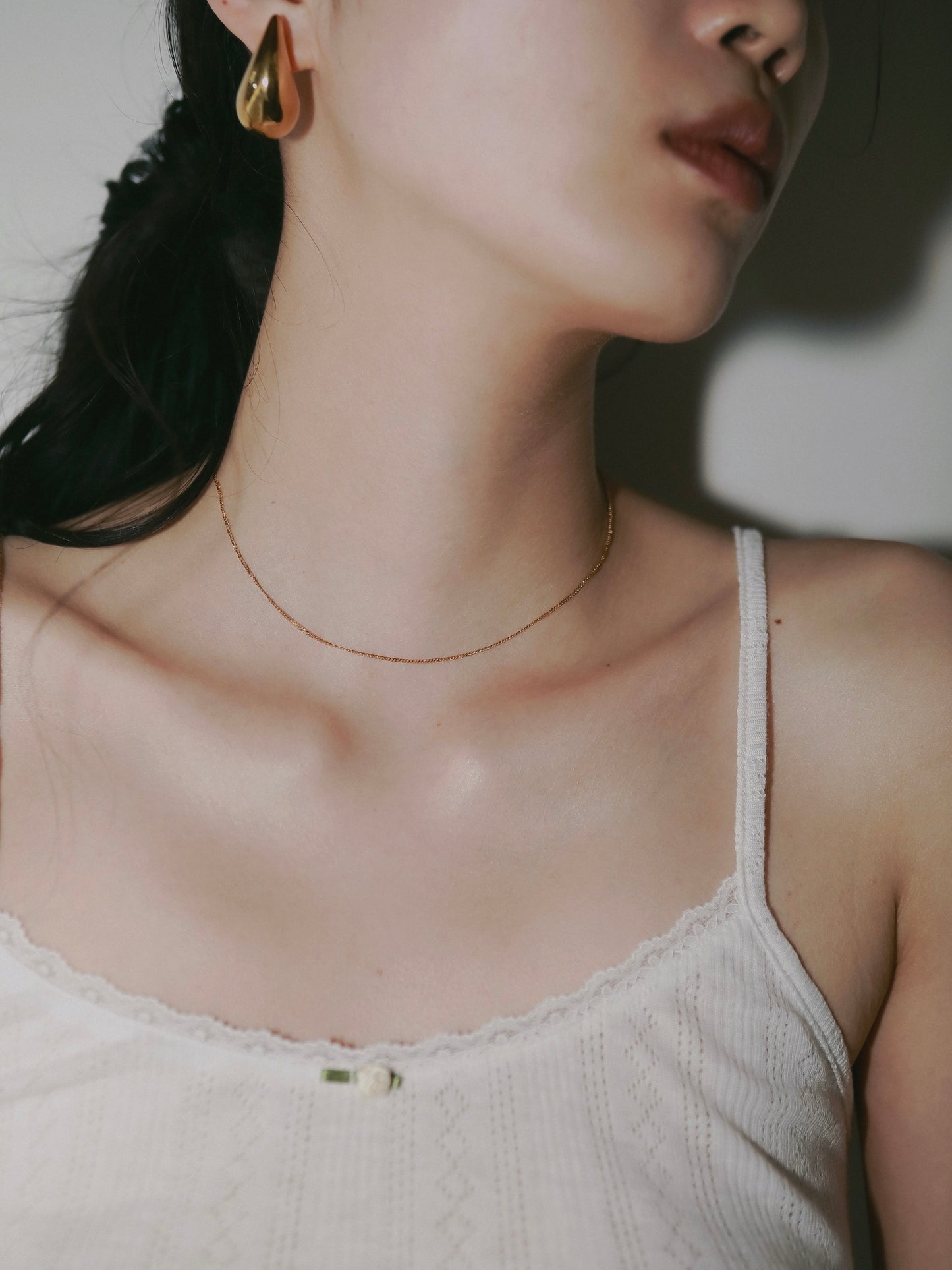 ［316L］Thin chain Necklace (Gold)