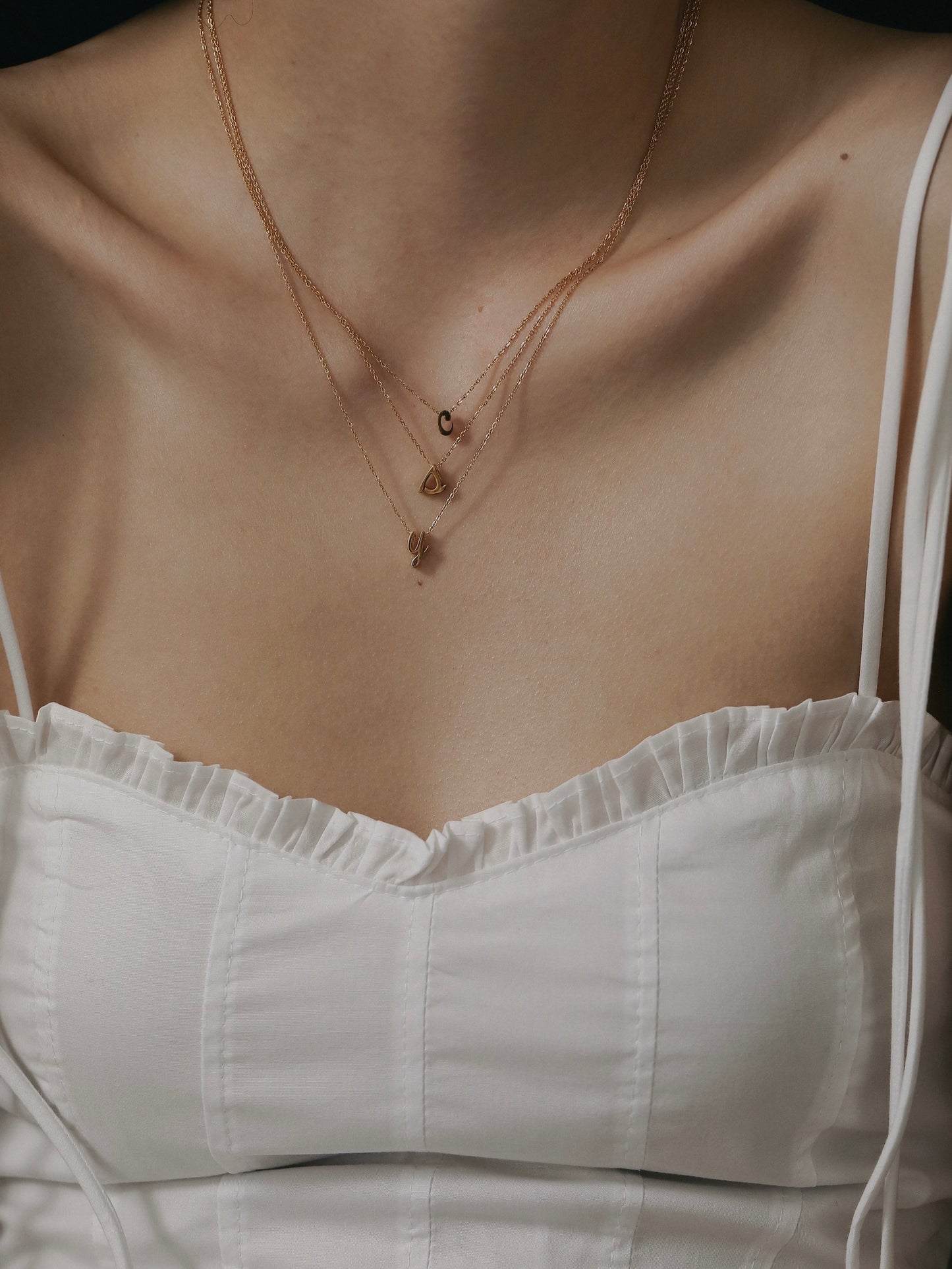 ［316L］Small initial Necklace (Gold)