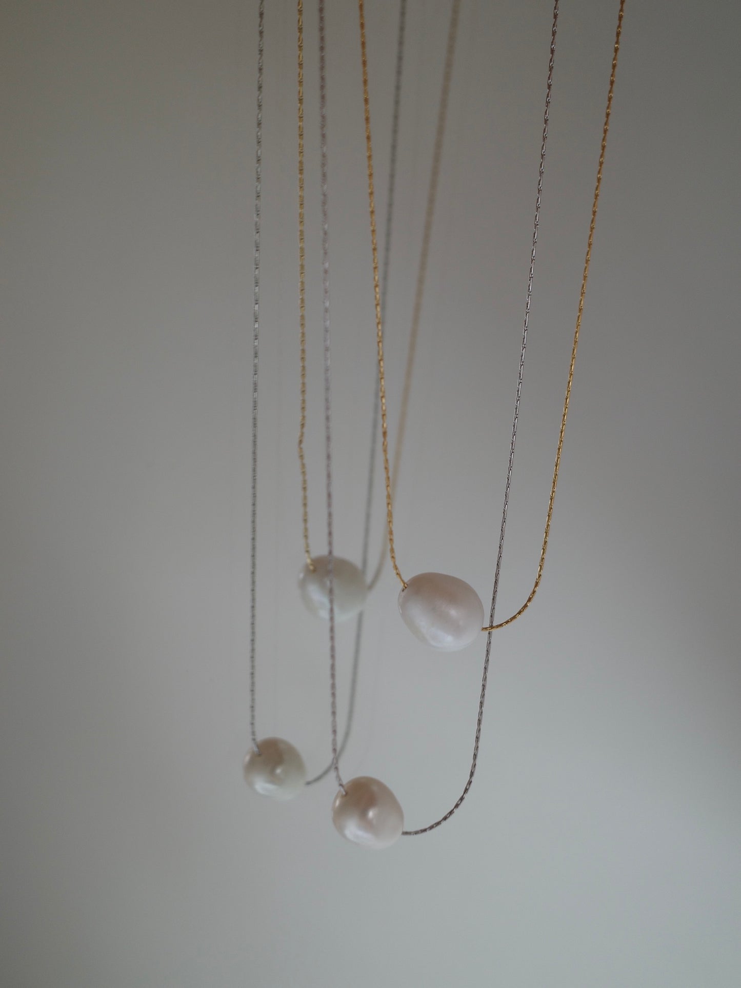 ［316L］Baroque pearl Necklace (Gold)