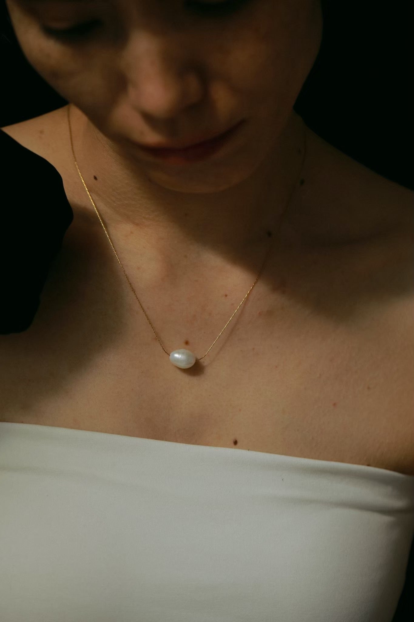 ［316L］Baroque pearl Necklace (Gold)