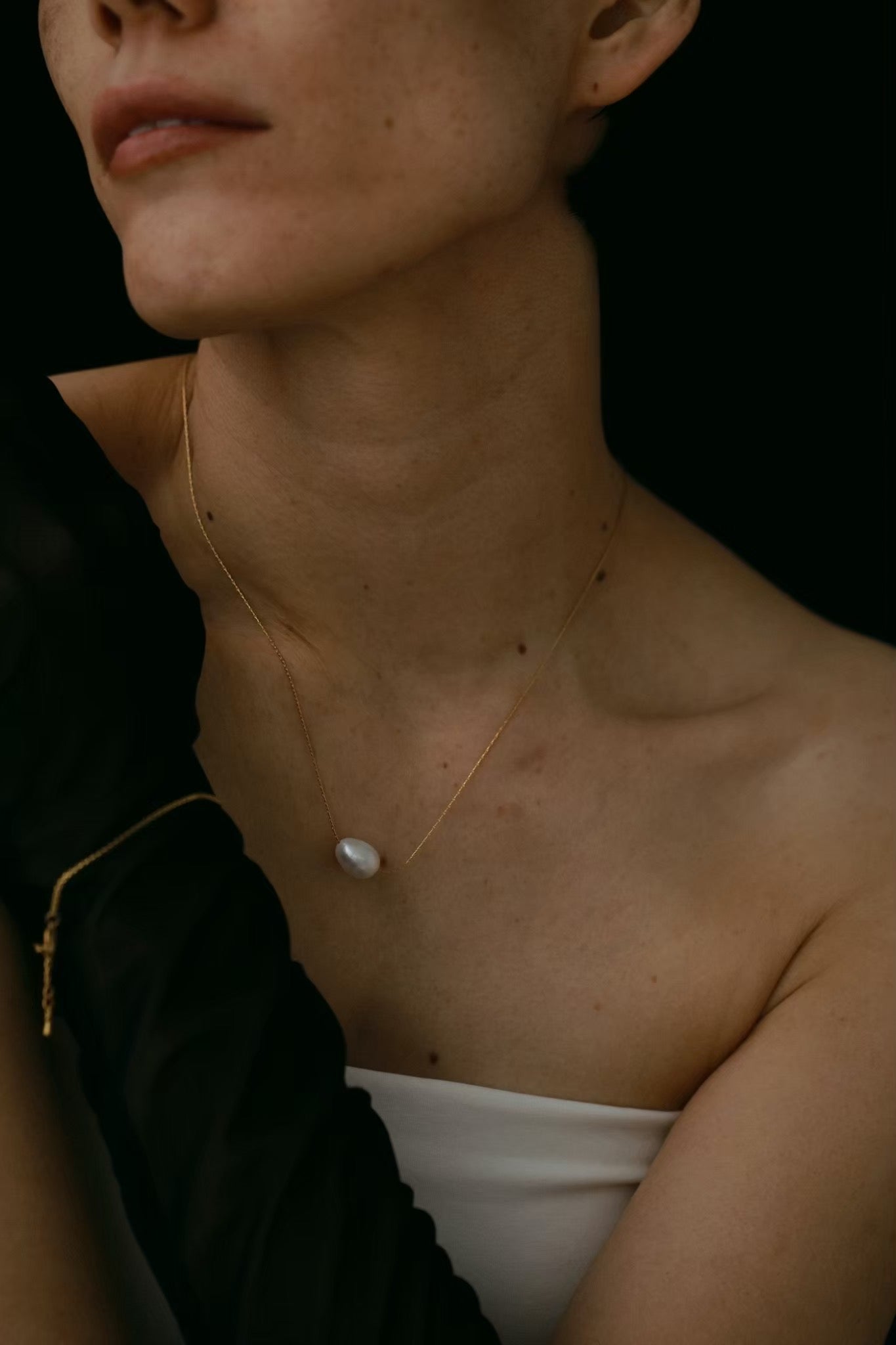 ［316L］Baroque pearl Necklace (Gold)