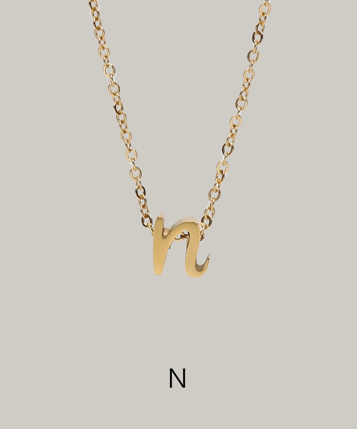［316L］Small initial Necklace (Gold)