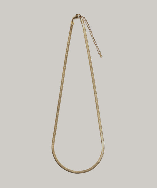 tres ［サージカルステンレス］Wide snake Necklace (Gold) 1