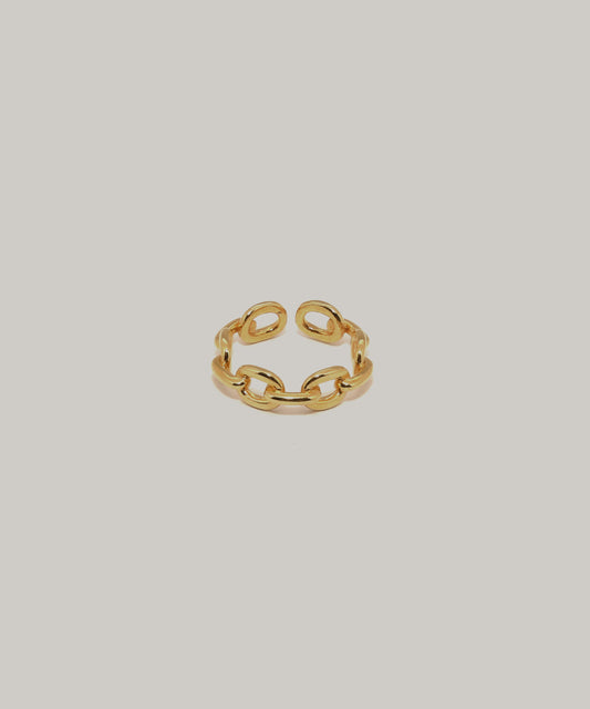 tres ［Silver925］Chain Ring (Gold) 1