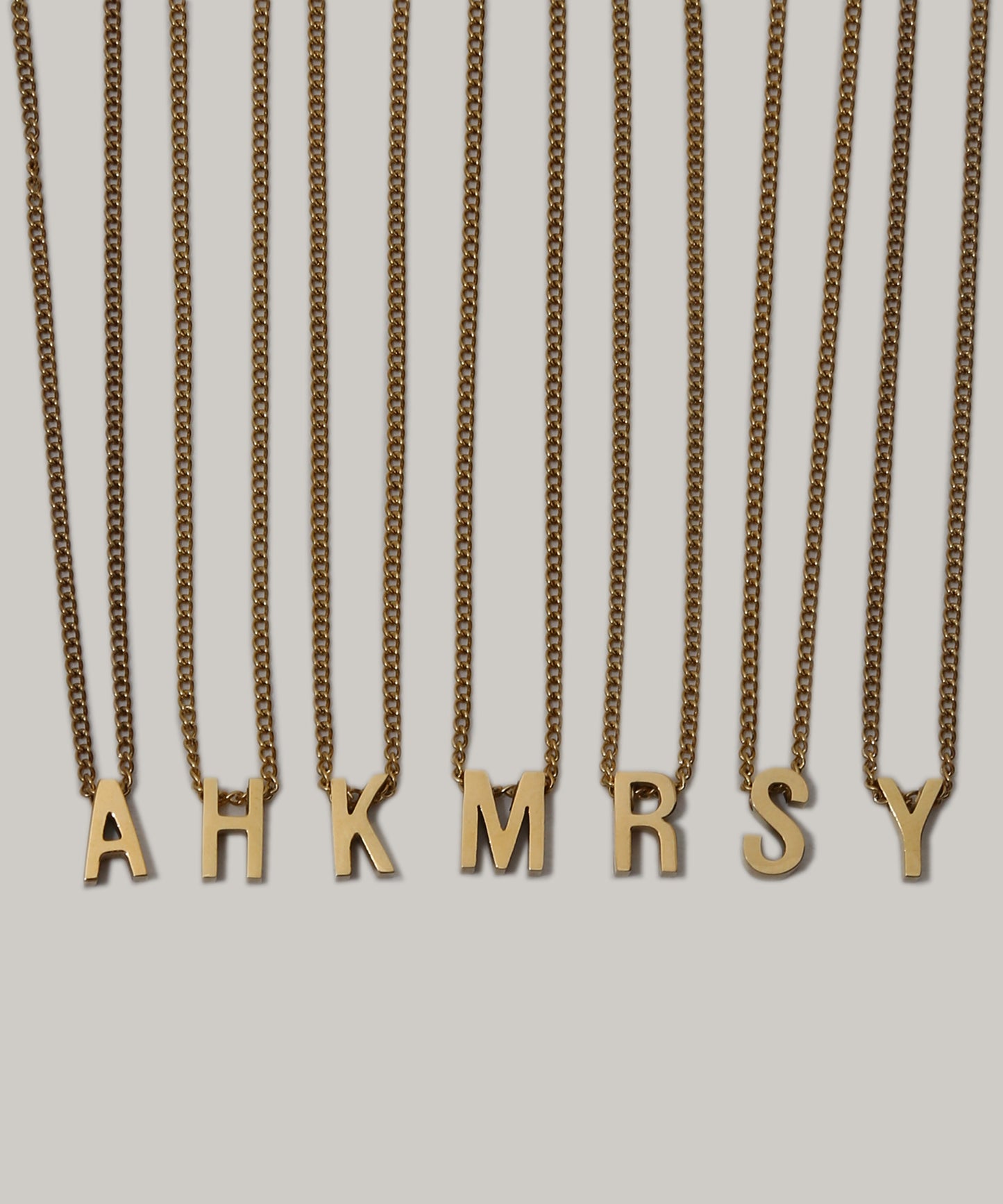 tres ［サージカルステンレス］Initial Necklace (Gold) 1