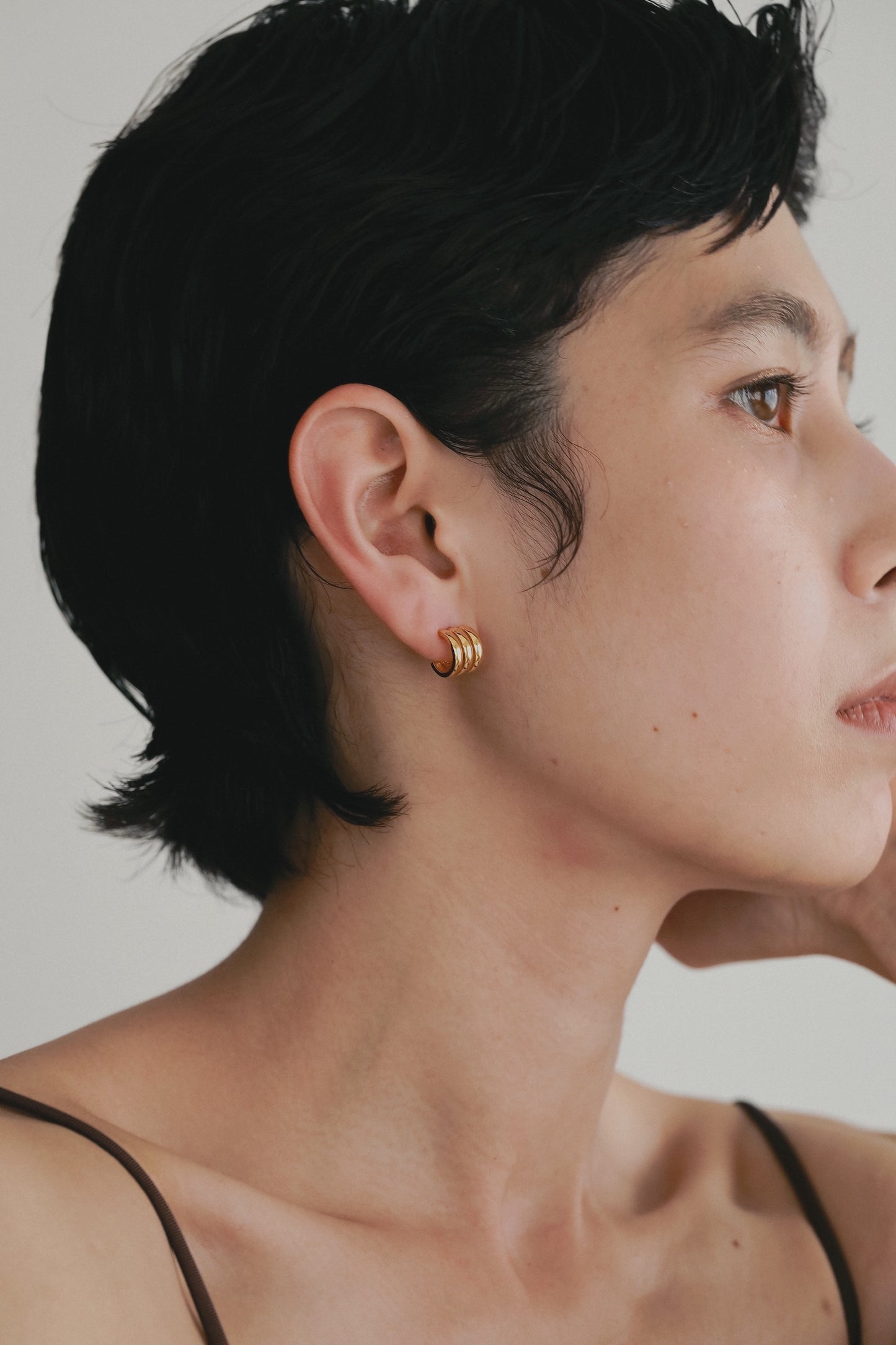 ［silver925］Triple Pierce (Gold)