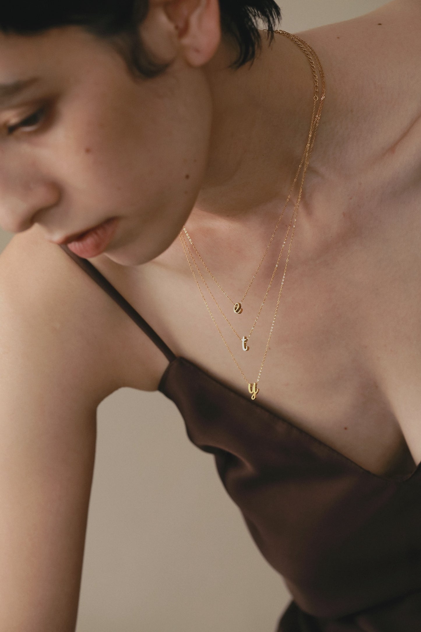 ［316L］Small initial Necklace (Gold)