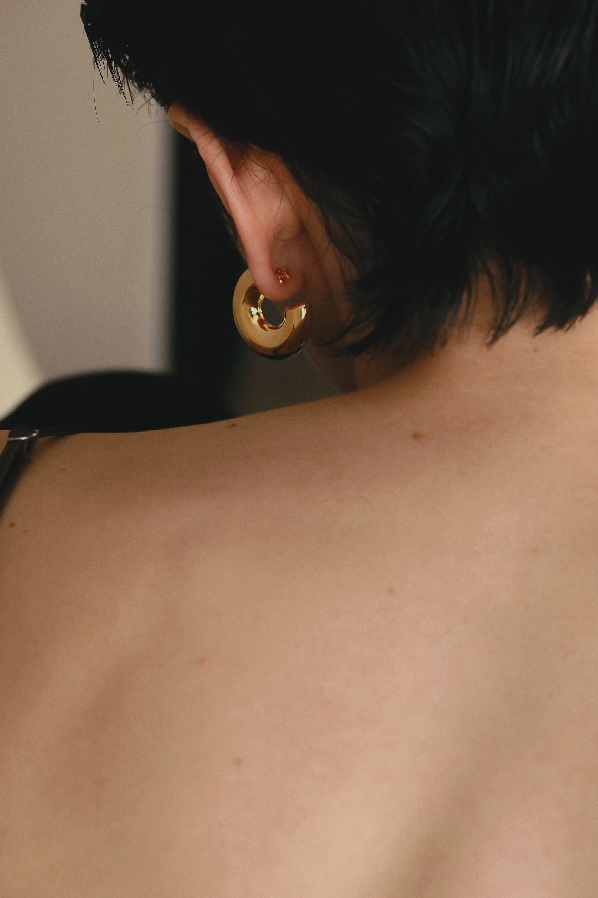 silver925］Wide hoop Pierce (Gold) – TRES