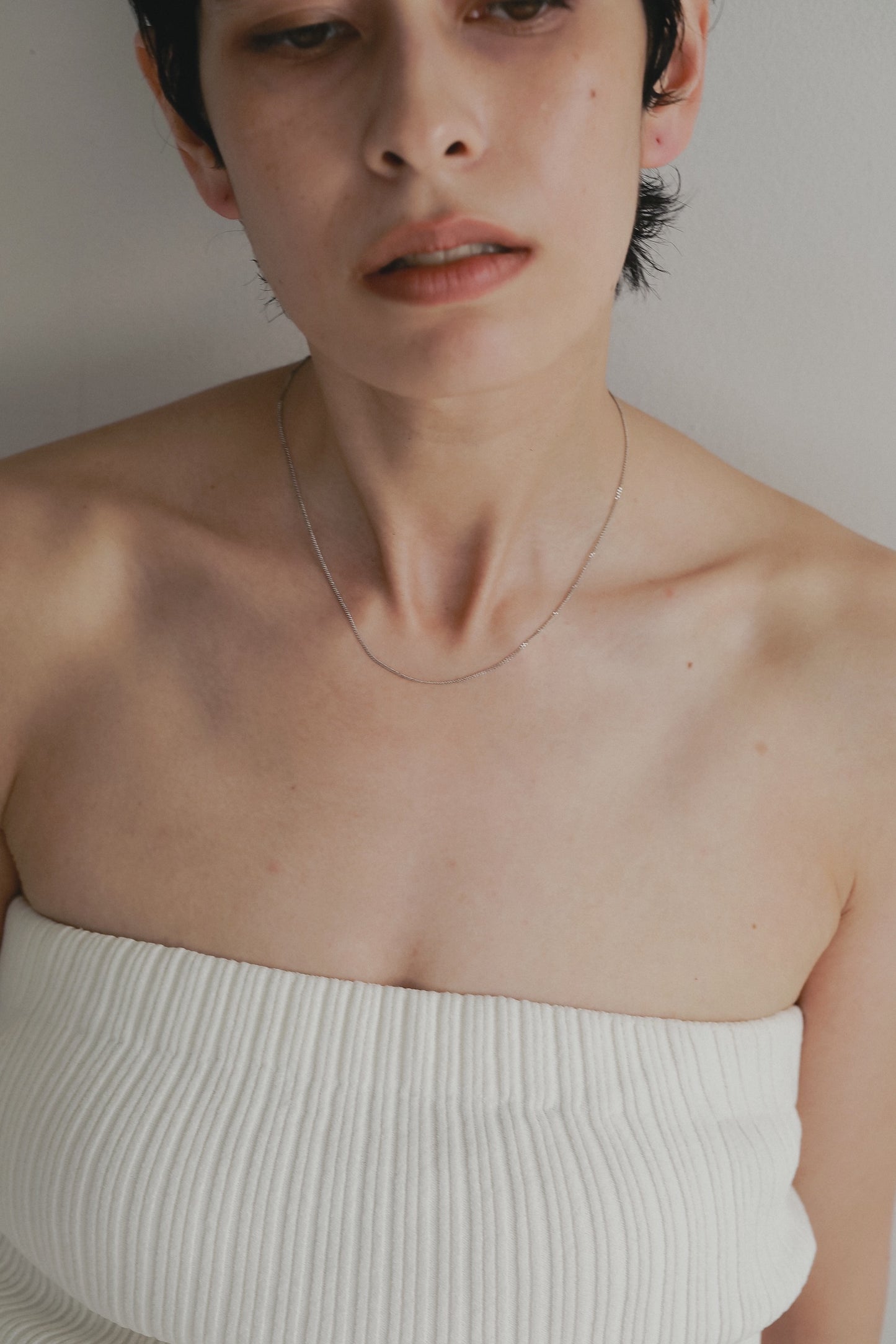 ［316L］Thin chain Necklace (Silver)