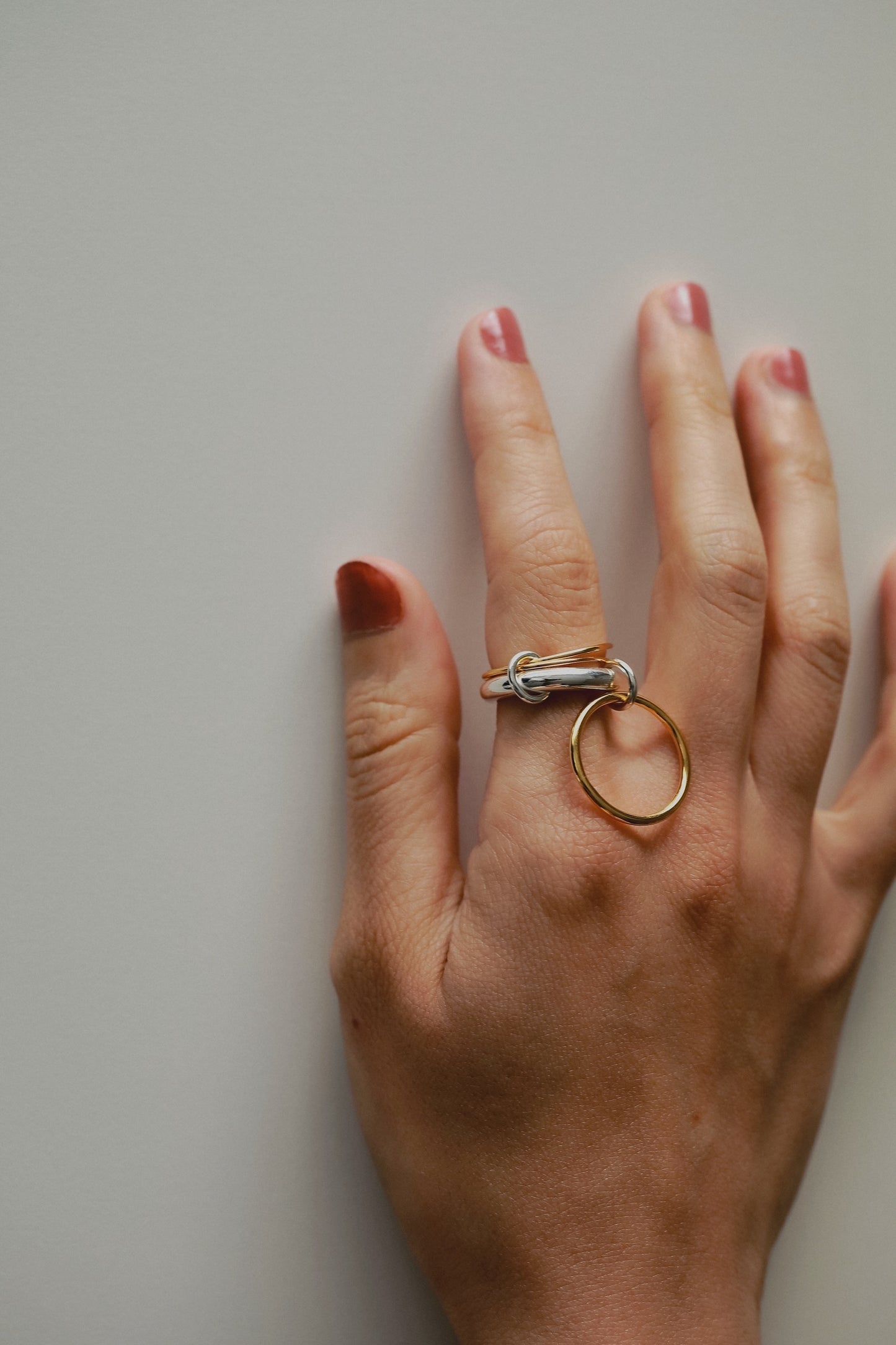 ［silver925］Layered Ring (Gold×Silver)