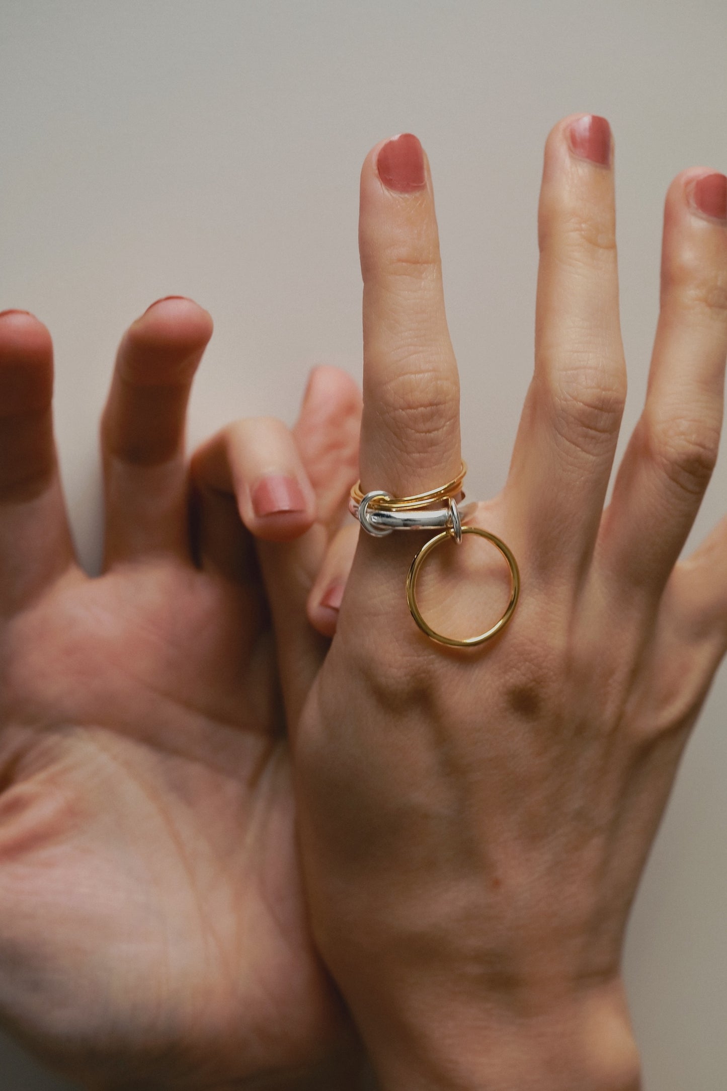 ［silver925］Layered Ring (Gold×Silver)