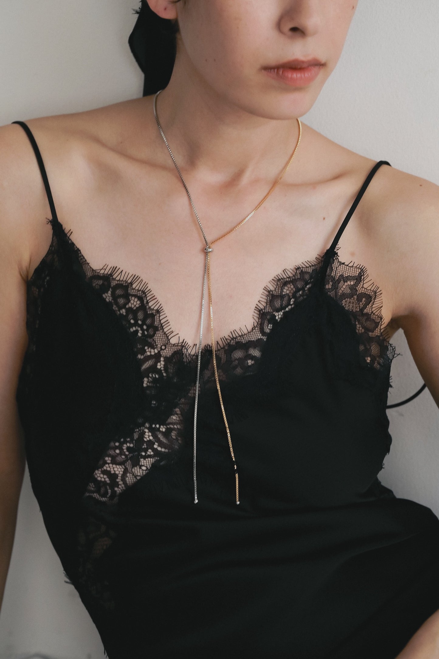 Tie Necklace (Gold×Silver)