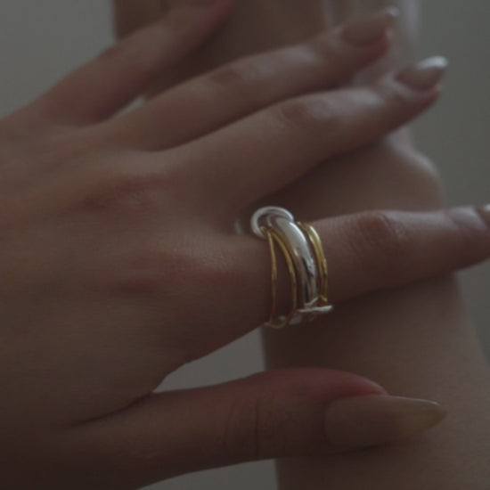tres ［Silver925］Layard Ring (Gold×Silver) 5